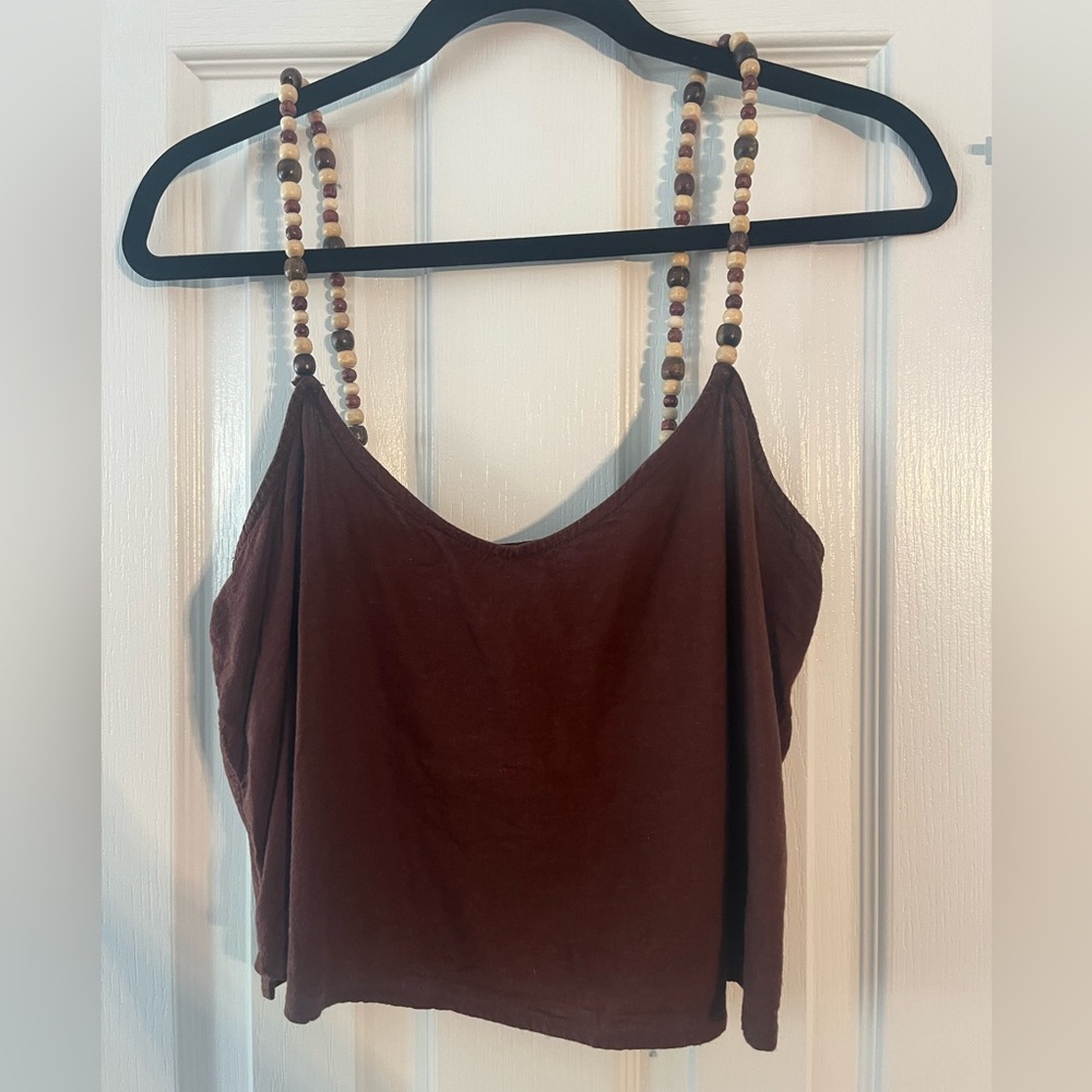 Urban Outfitters Brown Camisole with Beaded Straps